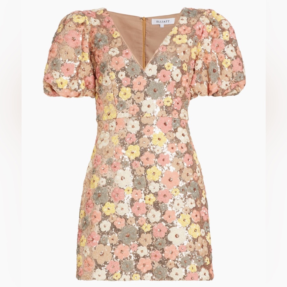 LIKE NEW/ PERFECT CONDITION Elliatt Garden Sequin Floral Dress, size L